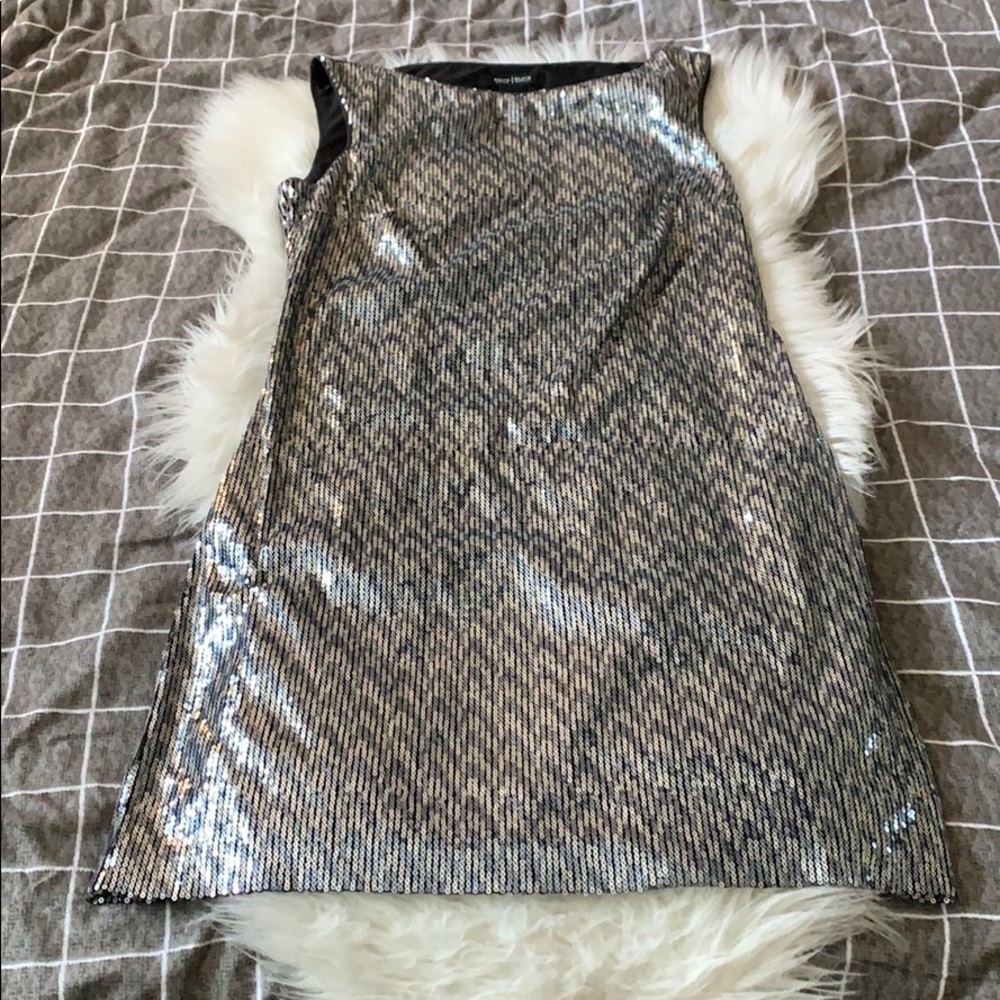 Blue and Sliver Metallic Party Dress